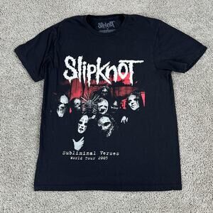 Slipknot Shirt Mens Medium Black Subliminal Verses World Tour 2005 Band Metal
